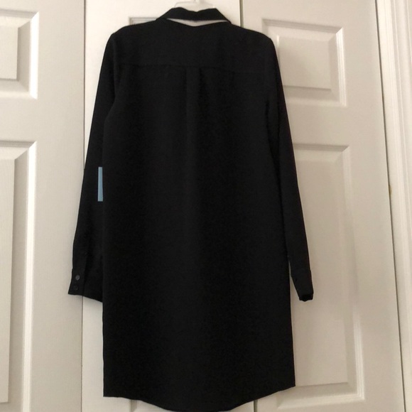 CeCe Black Long Sleeve Dress with White Tie - Picture 3 of 4